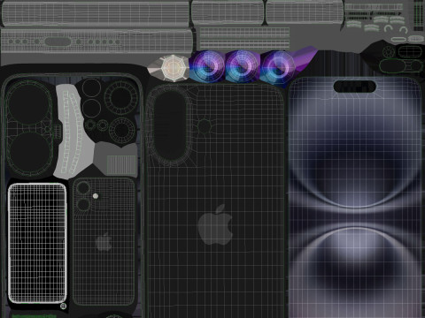 Apple iPhone 16 black Modèle 3D