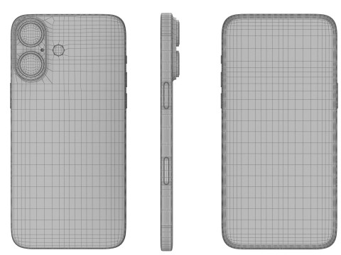 Apple iPhone 16 black Modèle 3D