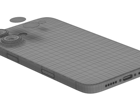 Apple iPhone 16 black Modèle 3D