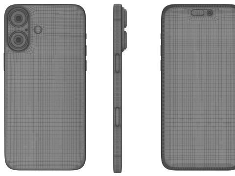 Apple iPhone 16 black Modèle 3D