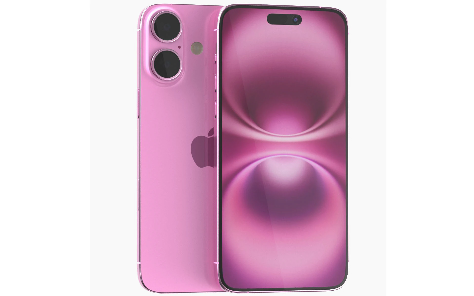 Apple iPhone 16 pink 3D Model .c4d .max .obj .3ds .fbx .stl .blend 