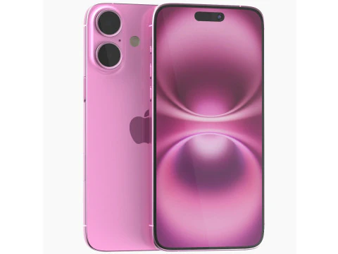 Apple iPhone 16 rosa Modelo 3D