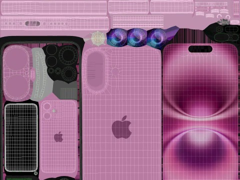 Apple iPhone 16 pink 3D Model