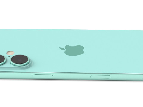 Apple iPhone 16 teal 3D मॉडल