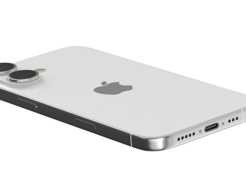 Apple iPhone 16 white 3D 模型