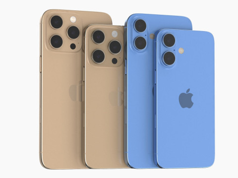 Apple iPhone 16 And Plus And Pro And Pro Max 3D Model