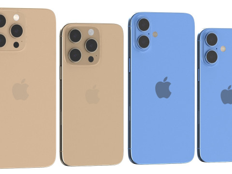 Apple iPhone 16 And Plus And Pro And Pro Max 3D Модель