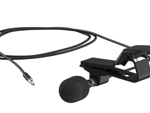Wired lavalier microphone 3D Model