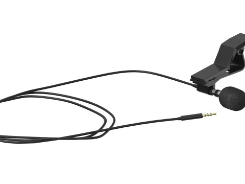 Wired lavalier microphone 3D Model