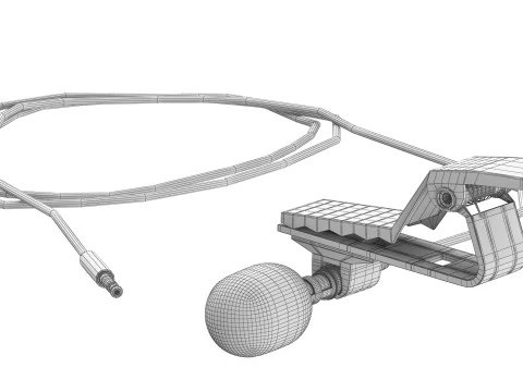 Wired lavalier microphone 3D Model