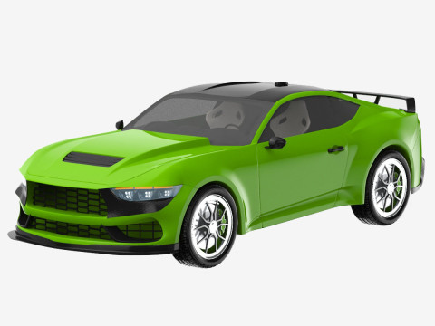 Generic Sport Car green 3D Model