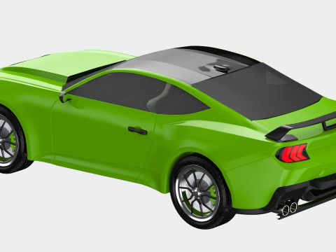 Generic Sport Car green 3Dモデル