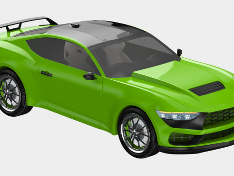 Generic Sport Car green 3Dモデル