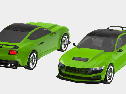 Generic Sport Car green 3Dモデル