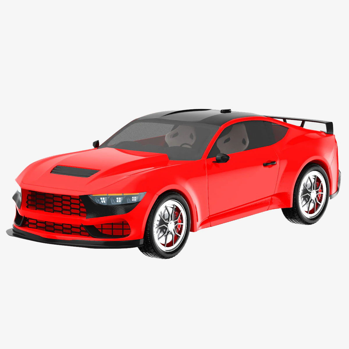 Generic Sport Car red 3D Model .c4d .max .obj .3ds .fbx .stl .blend 