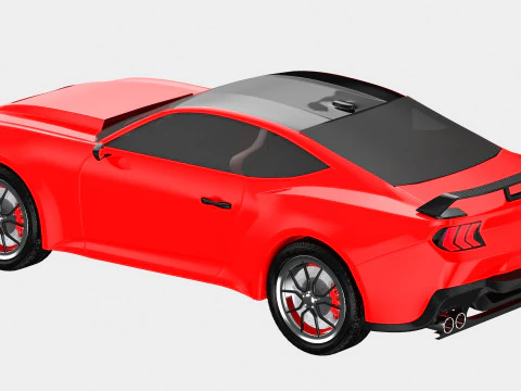 Generic Sport Car red 3D Model
