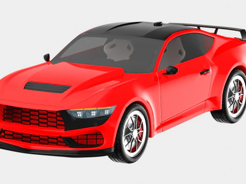 Generic Sport Car red 3D Model