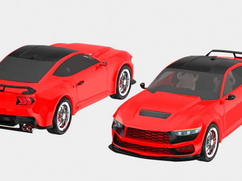 Generic Sport Car red 3D Model