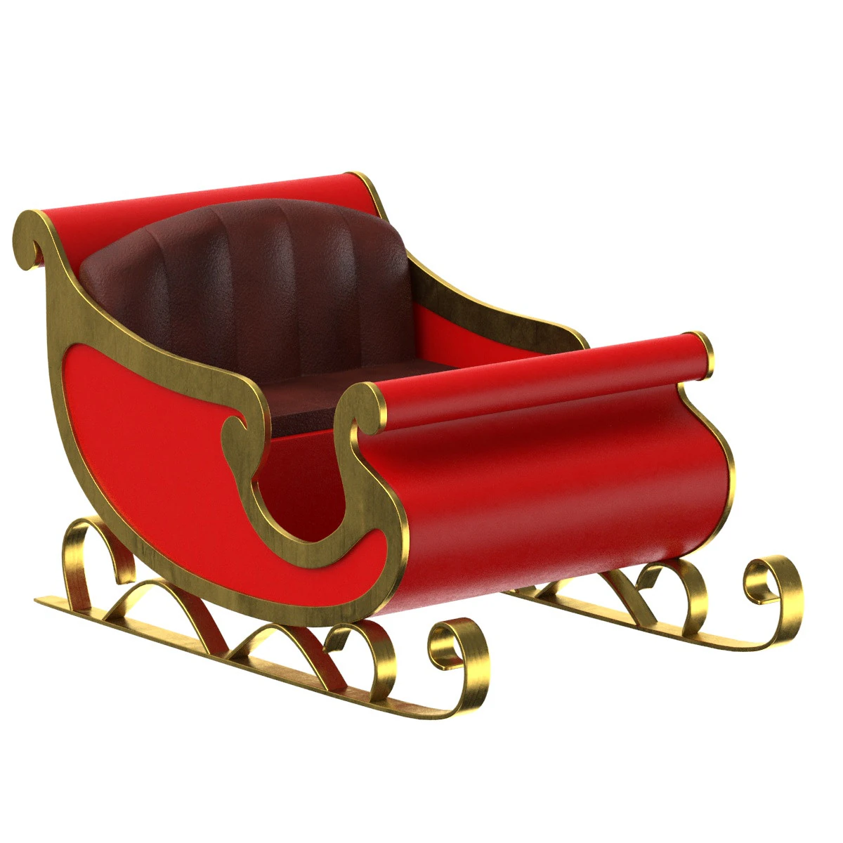 Sleigh v2 3D Model .c4d .max .obj .3ds .fbx .stl .blend 