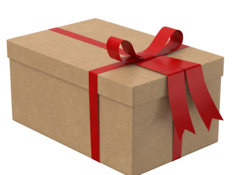 Paper gift box v1 3D Model
