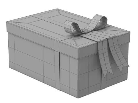Paper gift box v1 3D Model