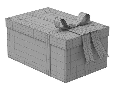 Paper gift box v1 3D Model