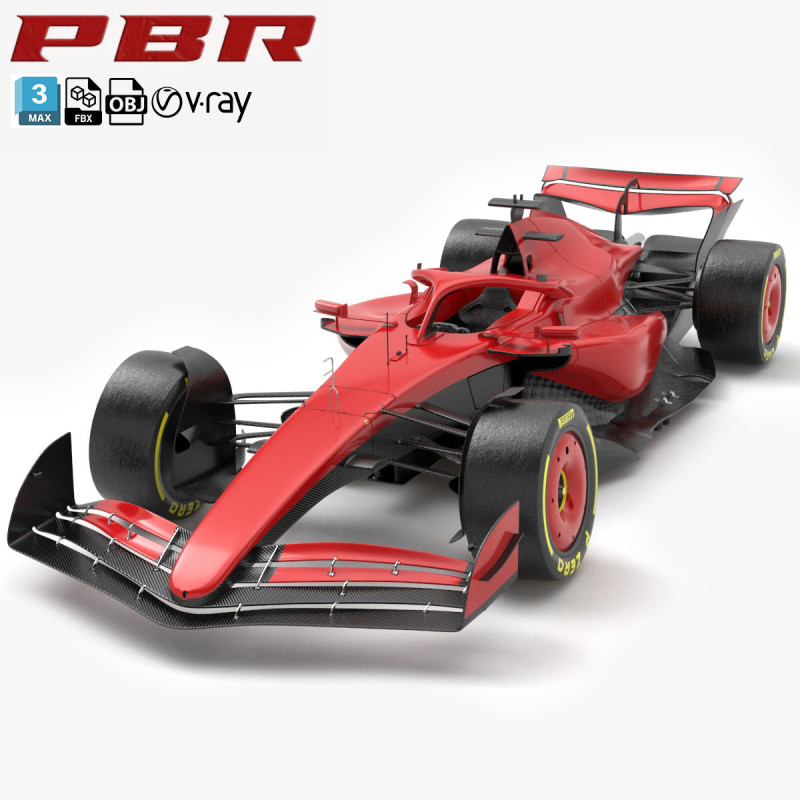 Red F1 2025 Formula 1 Race Car PBR 3D 模型 .c4d .max .obj .3ds .fbx .stl .blend 