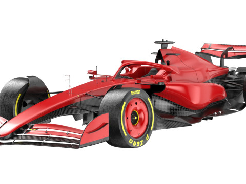 Red F1 2025 Formula 1 Race Car PBR 3D 模型