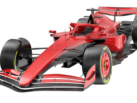 Red F1 2025 Formula 1 Race Car PBR 3D 模型