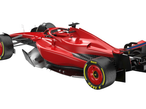 Red F1 2025 Formula 1 Race Car PBR 3D 模型