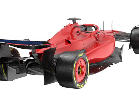 Red F1 2025 Formula 1 Race Car PBR 3D 模型