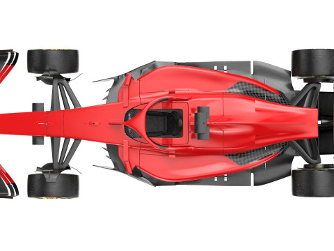 Red F1 2025 Formula 1 Race Car PBR 3D 模型