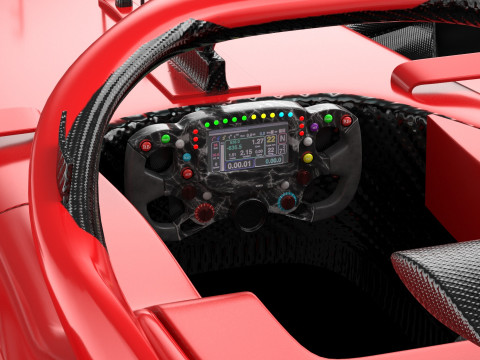 Red F1 2025 Formula 1 Race Car PBR 3D 模型