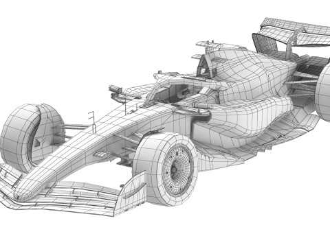 Red F1 2025 Formula 1 Race Car PBR 3D 模型