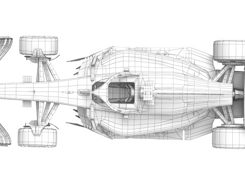 Red F1 2025 Formula 1 Race Car PBR 3D 模型