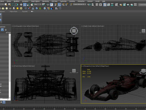 Red F1 2025 Formula 1 Race Car PBR 3D Model