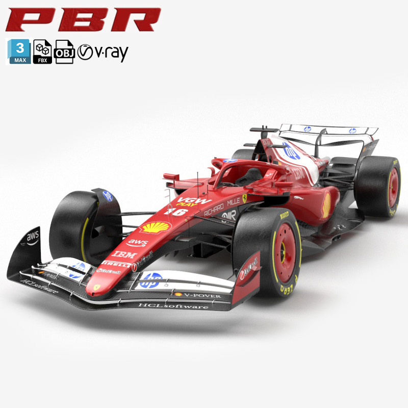 SF-25 F1 2025 Formula 1 Race Car PBR Model 3D .c4d .max .obj .3ds .fbx .stl .blend 