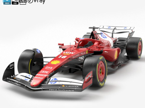 SF-25 F1 2025 Formula 1 Race Car PBR Model 3D