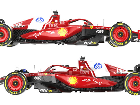 SF-25 F1 2025 Formula 1 Race Car PBR Model 3D