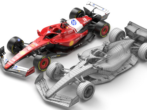 SF-25 F1 2025 Formula 1 Race Car PBR Model 3D