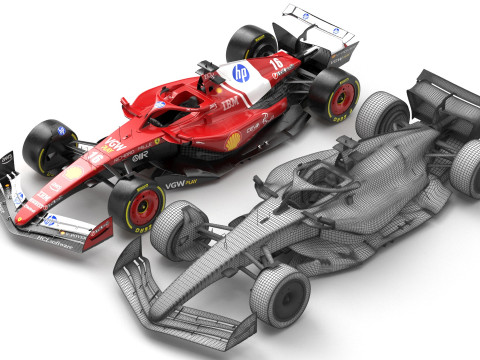 SF-25 F1 2025 Formula 1 Race Car PBR Model 3D