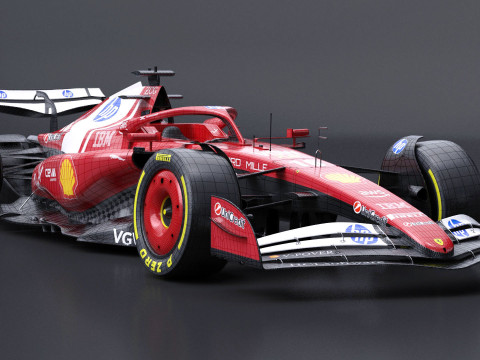 SF-25 F1 2025 Formula 1 Race Car PBR Model 3D