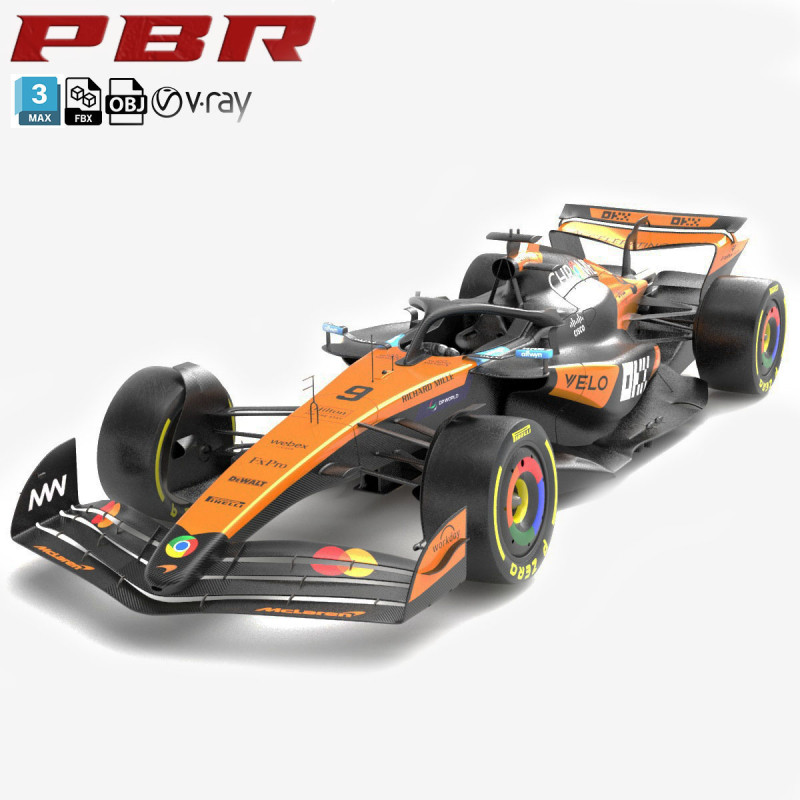 McLaren MCL39 F1 2025 Formula 1 Race Car 3D Model .c4d .max .obj .3ds .fbx .stl .blend 