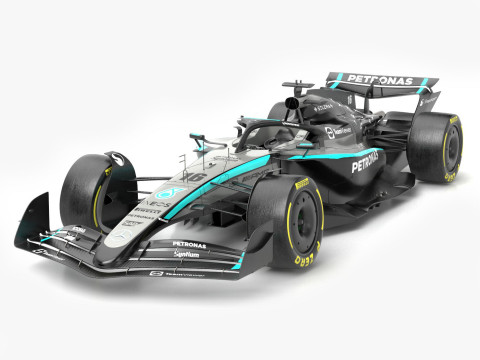 Mercedes F1 W16 2025 Formula 1 car PBR Model 3D