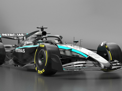 Mercedes F1 W16 2025 Formula 1 car PBR 3D 模型