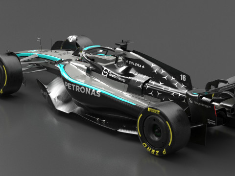 Mercedes F1 W16 2025 Formula 1 car PBR 3D 模型