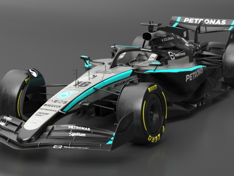 Mercedes F1 W16 2025 Formula 1 car PBR 3D 模型