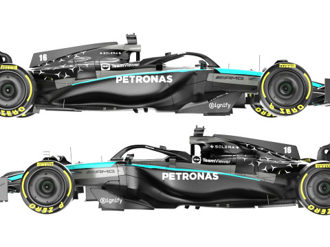 Mercedes F1 W16 2025 Formula 1 car PBR 3D 模型