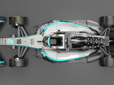 Mercedes F1 W16 2025 Formula 1 car PBR 3D 模型