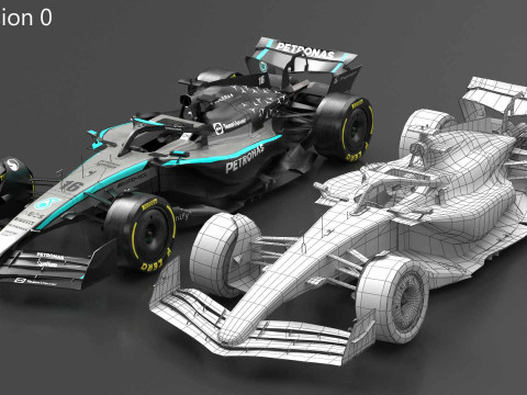Mercedes F1 W16 2025 Formula 1 car PBR 3D 模型